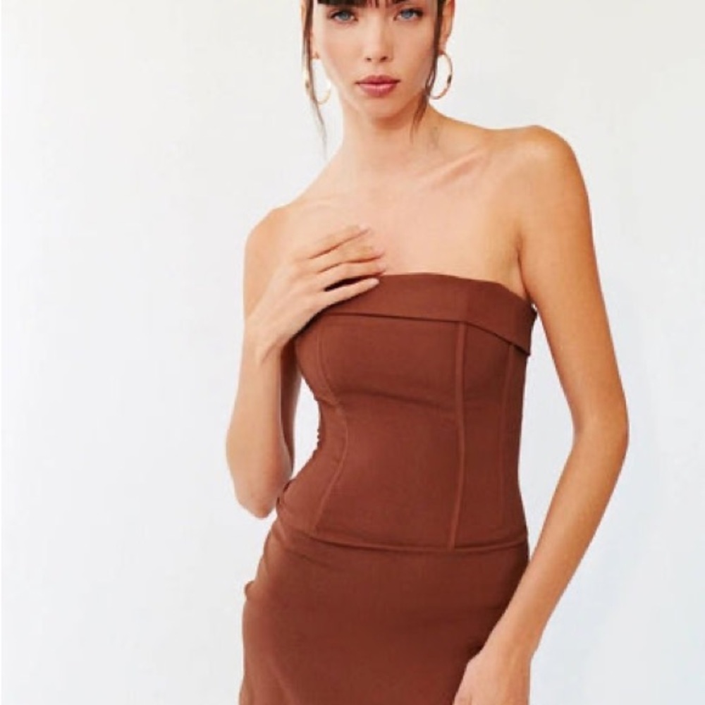 NWT! With Jean Chloe Brown Corset Dress